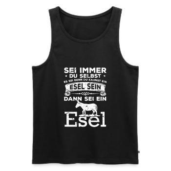 Esel Spruch Eselhalter Bauernhof - Männer Premium Bio Tank Top - Schwarz - Vorne - Michal (187cm)