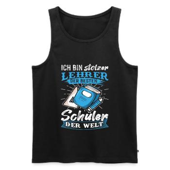 Stolzer Lehrer der besten Schüler der Welt Spruch - Männer Premium Bio Tank Top - Schwarz - Vorne - Michal (187cm)