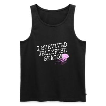 Qualle I Survived Jellyfish Season Quallen Ozean - Männer Premium Bio Tank Top - Schwarz - Vorne - AI Model Male 178 light (178cm)