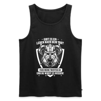 Wikinger Papa Tochter Vater Vatertag Viking - Männer Premium Bio Tank Top - Schwarz - Vorne - Michal (187cm)