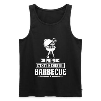 Papy c'est le chef du Barbecue BBQ Fête Des Pères - Männer Premium Bio Tank Top - Schwarz - Vorne - AI Model Male 178 light (178cm)