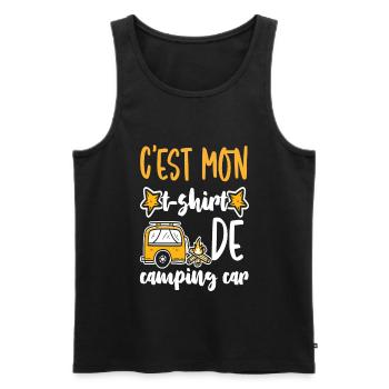 Camping-Car Caravane dicton de camping drôle - Männer Premium Bio Tank Top - Schwarz - Vorne - AI Model Male 178 light (178cm)