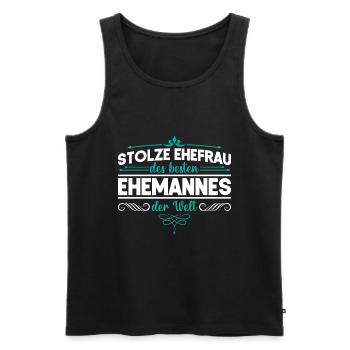 Stolze Ehefrau Ehemann Hochzeitstag Jahrestag - Männer Premium Bio Tank Top - Schwarz - Vorne - Michal (187cm)