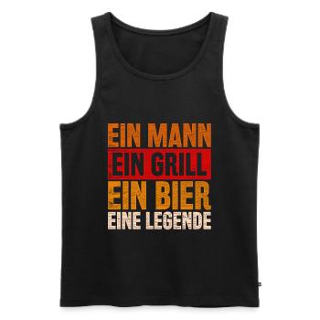 Grillen Bier BBQ Grill - Männer Premium Bio Tank Top - Schwarz - Vorne - AI Model Male 178 light (178cm)