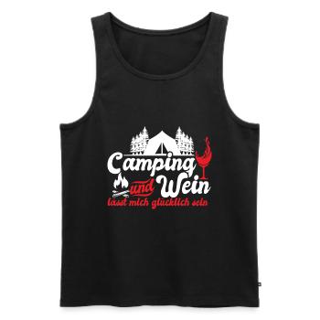 Camping Wein Camper Zelten Urlaub Wohnmobil - Männer Premium Bio Tank Top - Schwarz - Vorne - Michal (187cm)