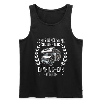 J'aime le camping car et l'apéro Caravane Camping - Männer Premium Bio Tank Top - Schwarz - Vorne - AI Model Male 178 light (178cm)