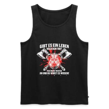 Wikinger Papa Tochter Vater Vatertag Viking - Männer Premium Bio Tank Top - Schwarz - Vorne - Michal (187cm)