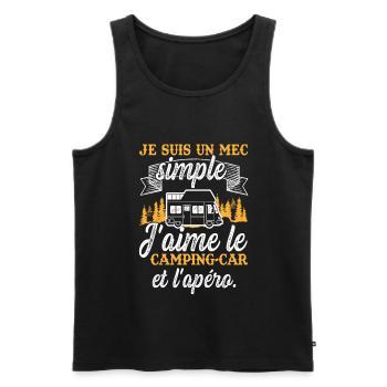 J'aime le camping-car et l'apéro Caravane Camping - Männer Premium Bio Tank Top - Schwarz - Vorne - AI Model Male 178 light (178cm)