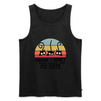Chats de style vintage - Plans avec mes chats - Débardeur bio Premium Homme - noir - Devant - AI Model Male 178 light (178cm)