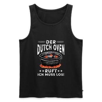 Dutch Oven ruft Dopfen Feuertopf - Männer Premium Bio Tank Top - Schwarz - Vorne - AI Model Male 178 light (178cm)