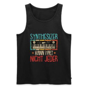 Retro Synthesizer Analog Keyboard - Männer Premium Bio Tank Top - Schwarz - Vorne - Michal (187cm)