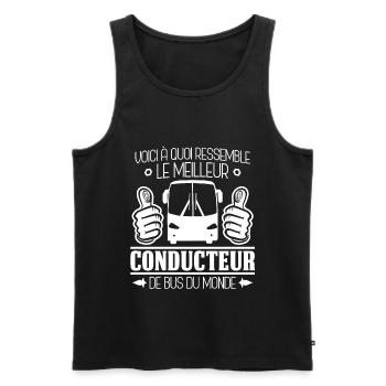 Meilleur Conducteur de Bus du monde Chauffeur - Männer Premium Bio Tank Top - Schwarz - Vorne - Michal (187cm)