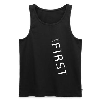 Jesus Christus, Bibel, Bibelvers, Christ, Glaube - Männer Premium Bio Tank Top - Schwarz - Vorne - Michal (187cm)