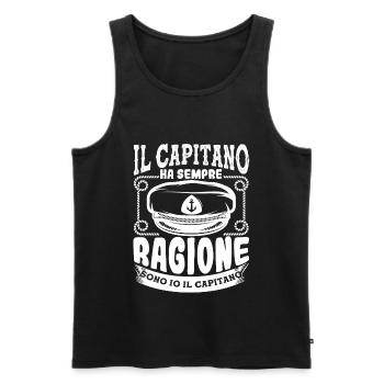 Il capitano ha sempre il regalo giusto per la nave - Männer Premium Bio Tank Top - Schwarz - Vorne - Michal (187cm)