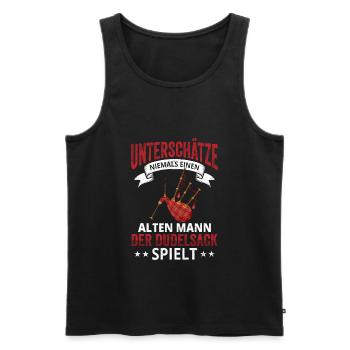 Sackpfeife Dudelsack Dudelsackspieler nicht unters - Männer Premium Bio Tank Top - Schwarz - Vorne - Michal (187cm)
