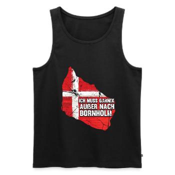 Dänemark Flagge Skandinavien Bornholm - Männer Premium Bio Tank Top - Schwarz - Vorne - AI Model Male 178 light (178cm)