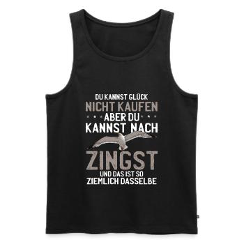 Zingst Sehnsucht Ostsee Fischland Möwe - Männer Premium Bio Tank Top - Schwarz - Vorne - AI Model Male 178 light (178cm)