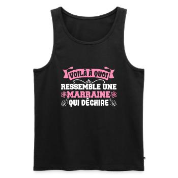 Voilà à quoi ressemble une Marraine qui déchire - Männer Premium Bio Tank Top - Schwarz - Vorne - Michal (187cm)