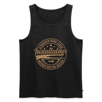 Installateur werden die Besten Heizungsbauer Heizu - Männer Premium Bio Tank Top - Schwarz - Vorne - Michal (187cm)