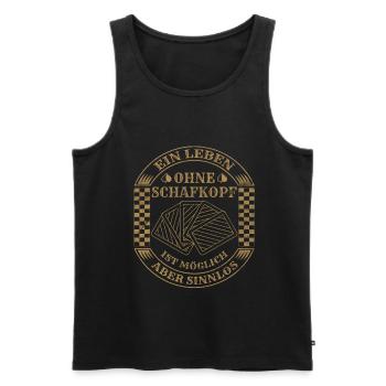 Ein Leben ohne Schafkopf Kartenspiel Schafkopfen - Männer Premium Bio Tank Top - Schwarz - Vorne - Michal (187cm)