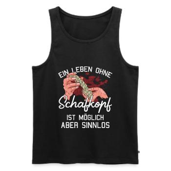Ein Leben ohne Schafkopf Kartenspiel Schafkopfen - Männer Premium Bio Tank Top - Schwarz - Vorne - Michal (187cm)