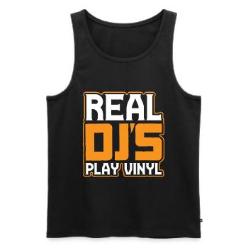 Real DJ's play vinyl, record - Men's Premium Organic Tank Top - black - Front - Michal (187cm)