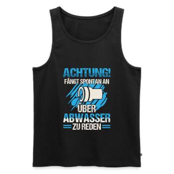 Abwassertechniker redet über Abwasser Kläranlage - Männer Premium Bio Tank Top - Schwarz - Vorne - AI Model Male 178 light (178cm)