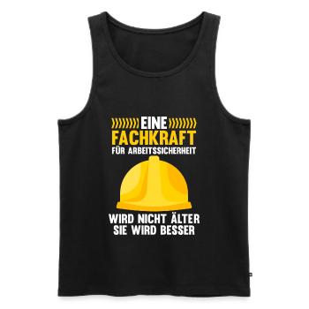 Fachkraft für Arbeitssicherheit wird besser Sifa - Männer Premium Bio Tank Top - Schwarz - Vorne - Michal (187cm)