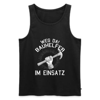 Bauhelfer im Einsatz Richtfest Hausbau - Männer Premium Bio Tank Top - Schwarz - Vorne - Michal (187cm)