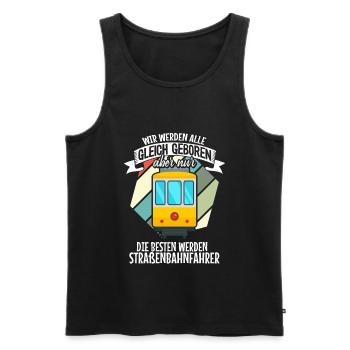 Straßenbahnfahrer nur die Besten Straßenbahn - Männer Premium Bio Tank Top - Schwarz - Vorne - Michal (187cm)