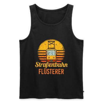 Retro Straßenbahn Flüsterer Straßenbahnfahrer - Männer Premium Bio Tank Top - Schwarz - Vorne - Michal (187cm)