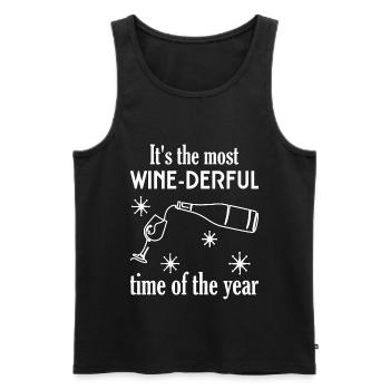Drôle de vin disant Noël - Débardeur bio Premium Homme - noir - Devant - Michal (187cm)