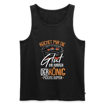 Dutch Oven Dopfen Glut BBQ Feuertopf - Männer Premium Bio Tank Top - Schwarz - Vorne - AI Model Male 178 light (178cm)