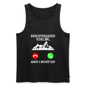 Watzmann Gipfel Berchtesgaden ruft Wandern - Männer Premium Bio Tank Top - Schwarz - Vorne - Michal (187cm)