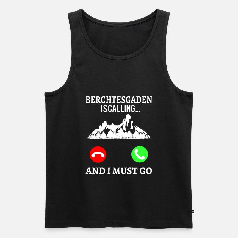 Watzmann Gipfel Berchtesgaden ruft Wandern - Männer Premium Bio Tank Top - Schwarz