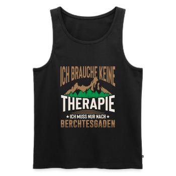 Berchtesgaden keine Therapie Watzmann Wandern - Männer Premium Bio Tank Top - Schwarz - Vorne - Michal (187cm)
