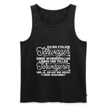 Stolzer Schwager einer Schwägerin bestes Geschenk - Männer Premium Bio Tank Top - Schwarz - Vorne - Michal (187cm)