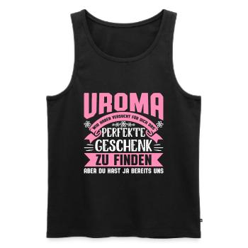 Uroma Urgroßmutter Oma Spruch Geschenk Weihnachten - Männer Premium Bio Tank Top - Schwarz - Vorne - Michal (187cm)