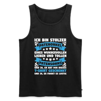 Stolzer Patenonkel vom Patensohn Taufpate Geschenk - Männer Premium Bio Tank Top - Schwarz - Vorne - AI Model Male 178 light (178cm)