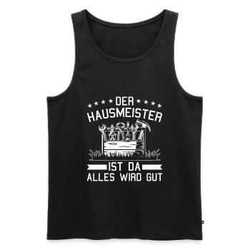 Der Hausmeister ist da Hausverwalter Hauswart - Männer Premium Bio Tank Top - Schwarz - Vorne - Michal (187cm)
