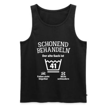 Schonend Behandeln 41. Geburtstag Der Alte Sack 41 - Männer Premium Bio Tank Top - Schwarz - Vorne - AI Model Male 178 light (178cm)