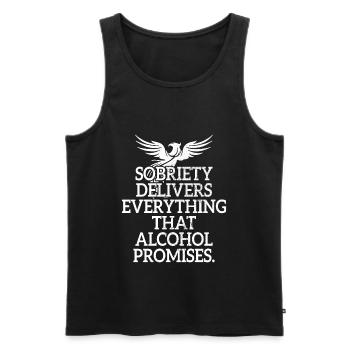 Sobriety Delivers Everything That Alcohol Promises - Männer Premium Bio Tank Top - Schwarz - Vorne - AI Model Male 178 light (178cm)