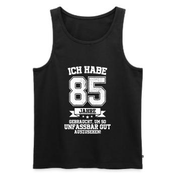 85. Geburtstag Habe 85 Jahre Gebraucht Geschenk - Männer Premium Bio Tank Top - Schwarz - Vorne - AI Model Male 178 light (178cm)