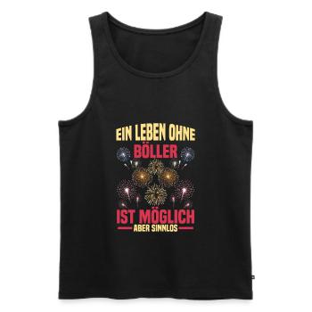 Pyrotechniker ein Leben ohne Böller Pyrotechnik - Männer Premium Bio Tank Top - Schwarz - Vorne - Michal (187cm)
