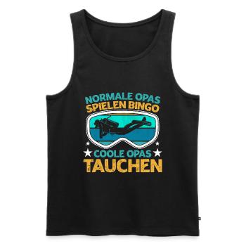Coole Opas tauchen Taucher - Männer Premium Bio Tank Top - Schwarz - Vorne - Michal (187cm)