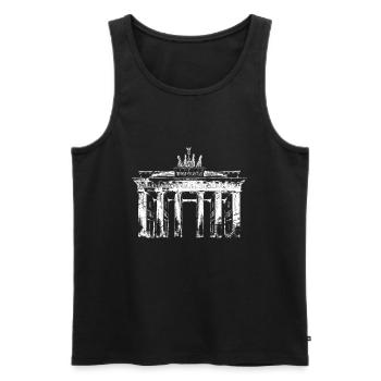 I Love Berlin Brandenburger Tor Vintage Berliner - Männer Premium Bio Tank Top - Schwarz - Vorne - Michal (187cm)