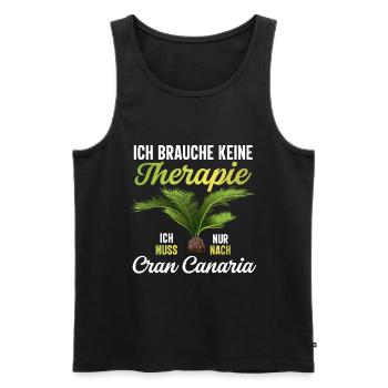 Gran Canaria keine Therapie Kanaren - Männer Premium Bio Tank Top - Schwarz - Vorne - Michal (187cm)