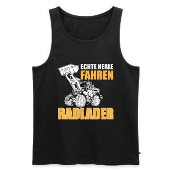 Echte Kerle Radlader Radladerfahrer - Männer Premium Bio Tank Top - Schwarz - Vorne - Michal (187cm)