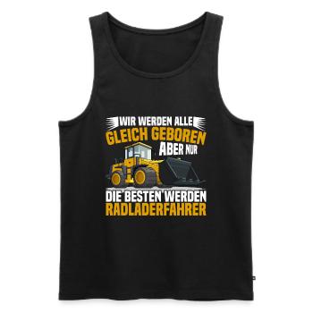 Radlader nur die Besten werden Radladerfahrer - Männer Premium Bio Tank Top - Schwarz - Vorne - Michal (187cm)