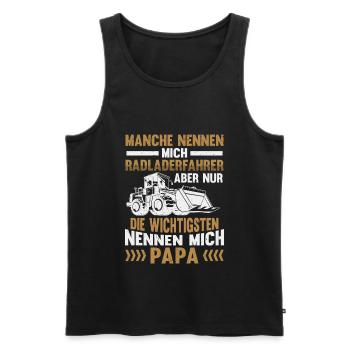 Radladerfahrer Papa Radlader Bauarbeiter - Männer Premium Bio Tank Top - Schwarz - Vorne - Michal (187cm)